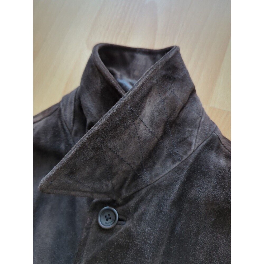 Banana Republic Sz XL Men's Vintage Brown Suede Leather Jacket Shacket Lined EUC - Picture 6 of 15